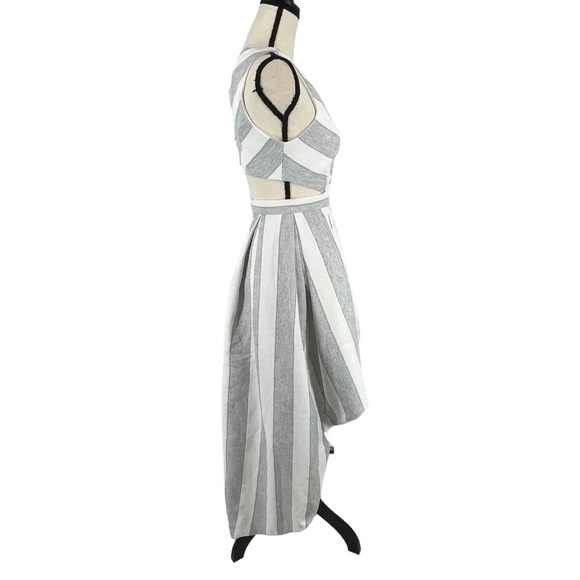 Women’s Size Small High Low Cut Out Vacation Dress Honeymoon White Gray - Picture 6 of 15